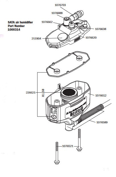 SATA air vision 5000 Humidifier Kit - Total Finishing Supplies