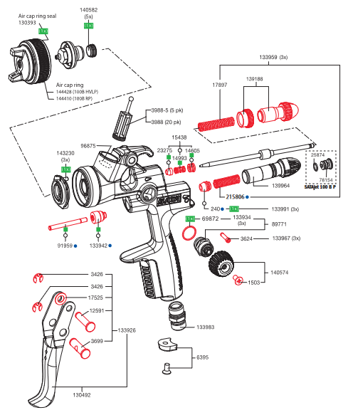 SATAjet 100 B/P Spray Gun - Total Finishing Supplies