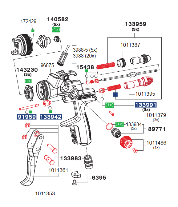 SATAjet 1500 B SoLV Trigger Kit - Total Finishing Supplies