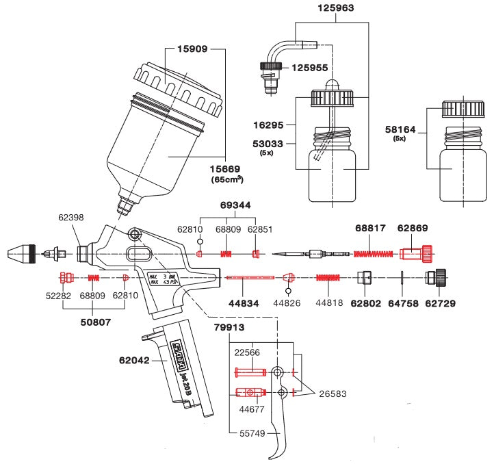 SATAjet 20 B Air Micrometer Without Gauge - Total Finishing Supplies