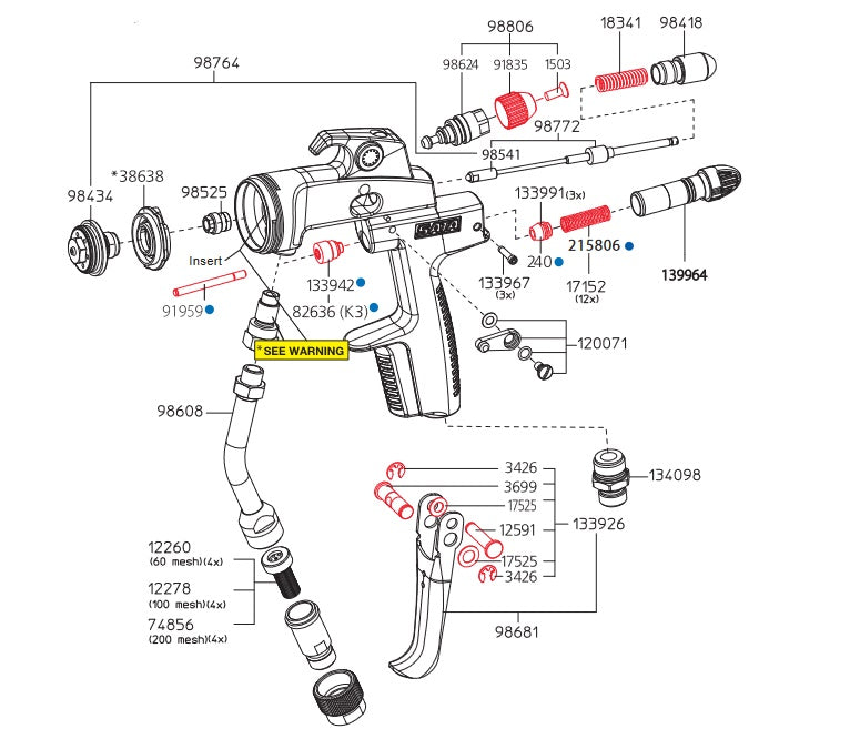 SATAjet 3000 K spray mix Complete Trigger Lock - Total Finishing Supplies