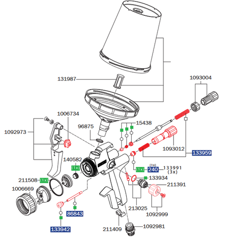 SATAjet Air Piston Service Set - Total Finishing Supplies