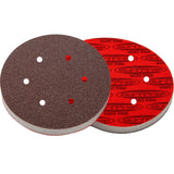 6 Surfprep Foam Discs - 10Mm Thick (Premium Red A/o) Holes For Vacuum / Coarse (60-80 Scratch)