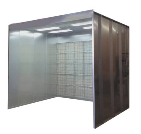 Industrial Open Face Paint Booth 8' Wide x 9' High x 8' Deep I.D. (TF898 Series) - Total Finishing Supplies