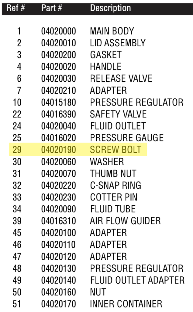 Anest Iwata Screw Bolt - Total Finishing Supplies