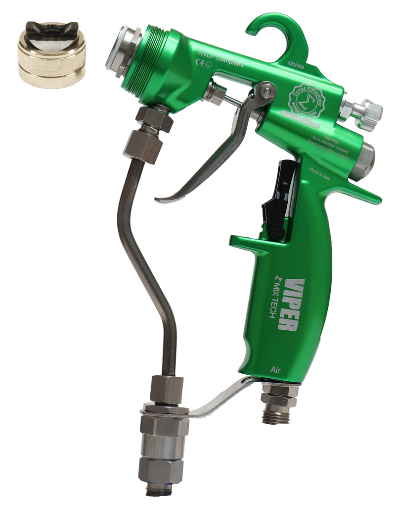 TFS Label Air-Assist-Airless (AAA) 14:1 Peak™ Pump - Wall Model Set-Up (V Packing) with VIPER® AAA Spray Gun - Total Finishing Supplies