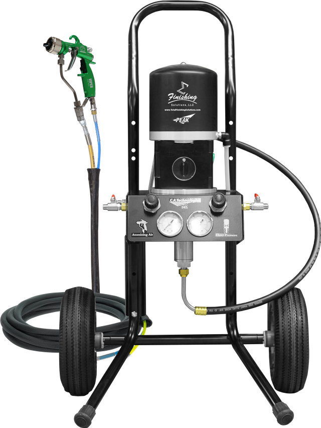 TFS Label Air-Assist-Airless (AAA) 14:1 Peak™ Pump - Cart Model Set-Up (V Packing) with VIPER® AAA Spray Gun - Total Finishing Supplies