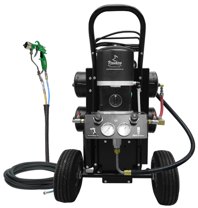 TFS Label Air-Assist-Airless (AAA) 14:1 Peak™ Pump - Cart with Compressor (V Packing) with VIPER® AAA Spray Gun - Total Finishing Supplies