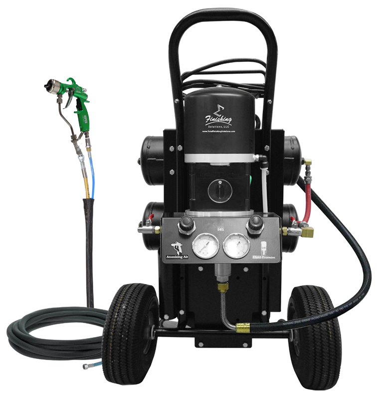 TFS Label Air-Assist-Airless (AAA) 14:1 Peak™ Pump - Cart with Compressor (V Packing) with VIPER® AAA Spray Gun - Total Finishing Supplies