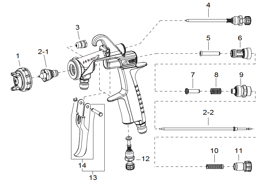 Anest Iwata WIDER2 Fluid Adjustment Guide - Total Finishing Supplies