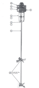 Binks 1.0 Horsepower Bung Agitator Assembly - Total Finishing Supplies