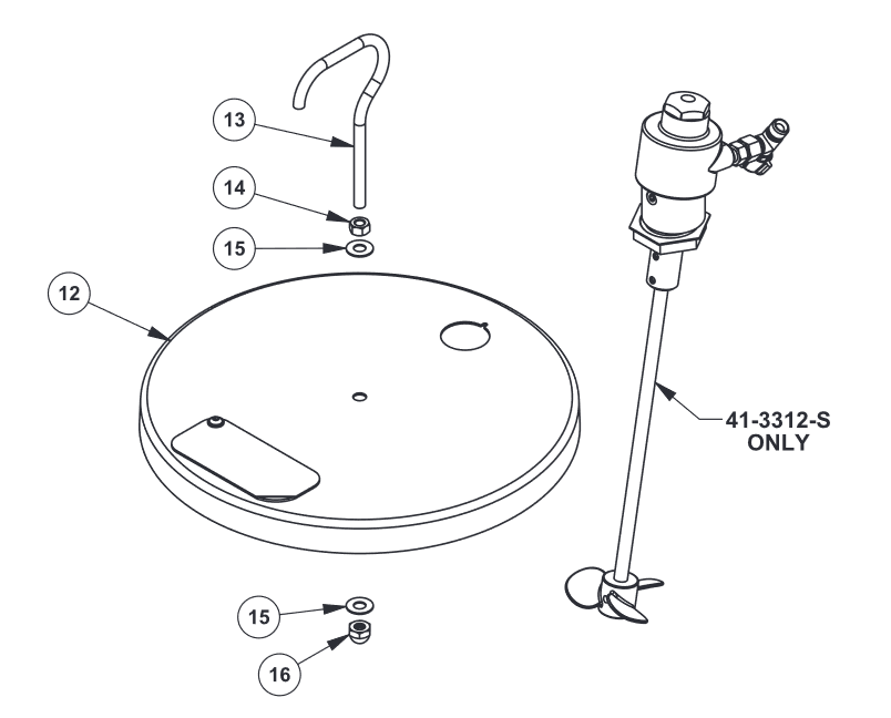 Binks Direct Drive Agitator & Lid Assembly - Total Finishing Supplies