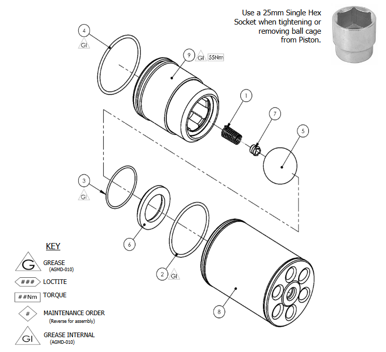 Binks Maple 15 Pump Fluid Piston Assembly Ball Cage - Total Finishing Supplies