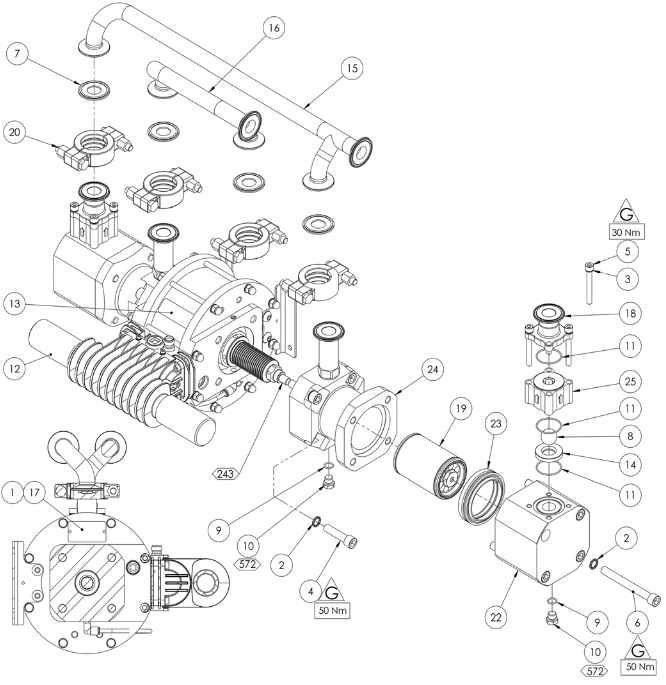 Binks Maple Pump Air Motor Assembly Exhaust Adapter - Total Finishing Supplies