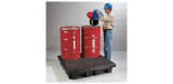 Heavy-Duty 4-Drum Polyspill Pallet Holds (4) 55 Gal. Drums 51 X 10 66 Sump Capacity Spill Pallets
