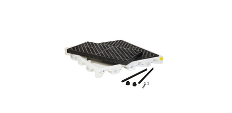 Poly Drip Deck Holds (4) 55 Gal. Drums 52 X 5.75 44 Sump Capacity Spill Pallets