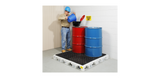Poly Drip Deck Holds (4) 55 Gal. Drums 52 X 5.75 44 Sump Capacity Spill Pallets