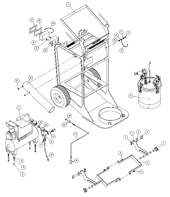 Ransburg Number 2 Deuce Cart Finishing System - Total Finishing Supplies