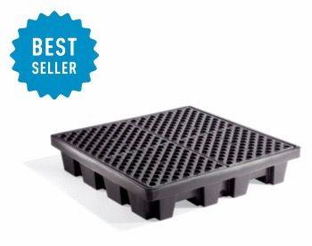 Heavy-Duty 4-Drum Polyspill Pallet Holds (4) 55 Gal. Drums 51 X 10 66 Sump Capacity Spill Pallets
