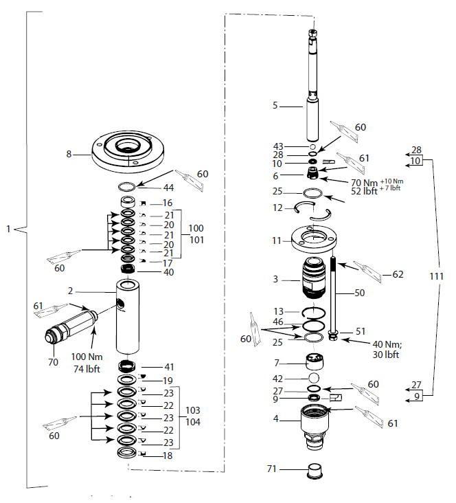 Service Kit Fluid Section Pe+Tg Parts