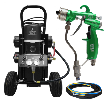 TFS Label Air-Assist-Airless (AAA) 14:1 Peak™ Pump - Cart with Compressor (V Packing) with VIPER® AAA Spray Gun - Total Finishing Supplies