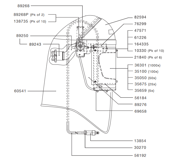 SATA vision 2000 Headband Adjustment Assembly - Total Finishing Supplies